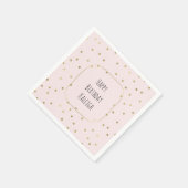 Rosa Blush Goldgräber Confetti Personalisiert Serviette (Ecke)