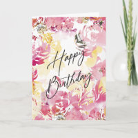 Rosa Blush Happy Birthday Watercolor Floral Design