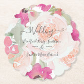 Rosa Blush Himbeere Wasserfarbe Blumenzehen Untersetzer (Vorderseite)