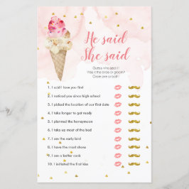 Rosa Blush Ice Creme Er sagte, sie sagte Game Card