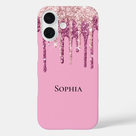 Rosa Blush Ice Creme Glitzer Tropfen Case-Mate iPhone Hülle (Rückseite)