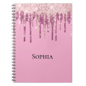 Rosa Blush Ice Creme Glitzer Tropfen Personalisier Notizblock (Vorderseite)