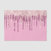 Rosa Blush Ice Creme Glitzer Tropfen Seidenpapier (Vorderseite)