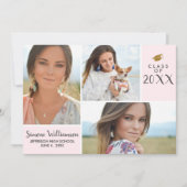 Rosa-Blush-Klasse des 20XX-Abschlusses - FotoColla Einladung (Vorderseite)