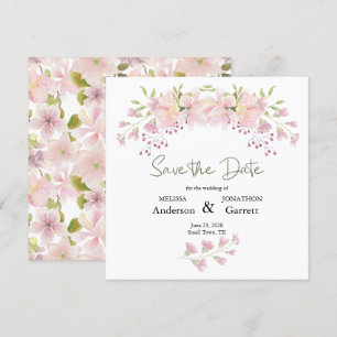 Rosa Blush Magnolia Bläserner Elegant Save the Dat Date