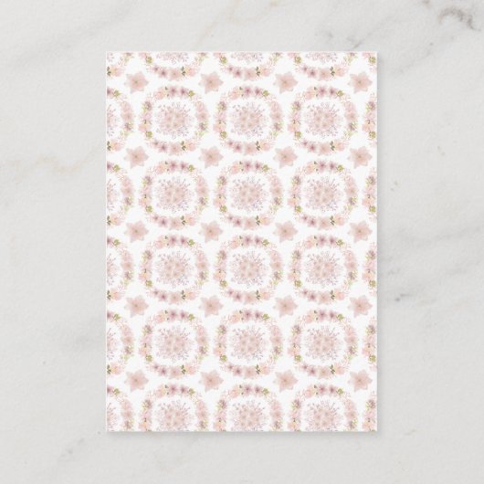 Rosa Blush Magnolia Bloral Wedding Card Begleitkarte (Rückseite)