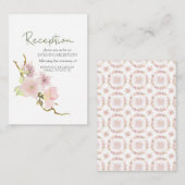Rosa Blush Magnolia Bloral Wedding Card Begleitkarte (Vorne/Hinten)