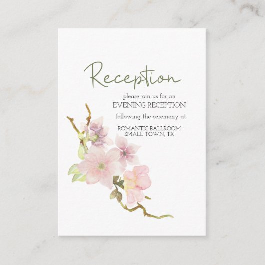 Rosa Blush Magnolia Bloral Wedding Card Begleitkarte (Vorderseite)