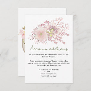 Rosa Blush Magnolia Bloral Wedding Card Begleitkarte