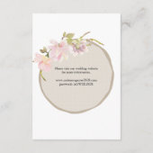 Rosa Blush Magnolia Bloral Wedding Card Begleitkarte (Rückseite)