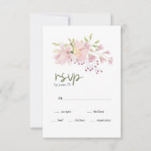 Rosa Blush Magnolia Bloral Wedding RSVP Card (Vorderseite)