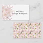 Rosa Blush Magnolia Blorale Hochzeitsstimmung Plat Platzkarte (Vorne/Hinten)