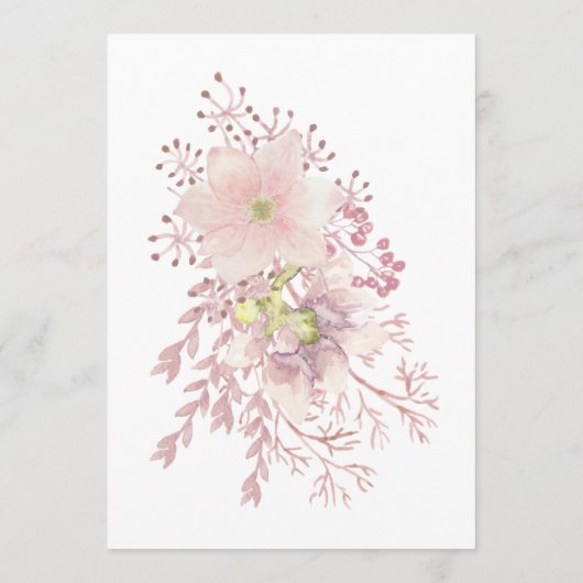 Rosa Blush Magnolia Blumenmenü Menükarte (Rückseite)