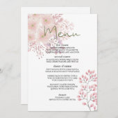 Rosa Blush Magnolia Blumenmenü Menükarte (Vorne/Hinten)