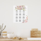 Rosa Blush Magnolia Blumenzwiebelkarte Poster (Küche)