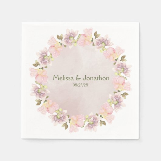 Rosa Blush Magnolia Blumenzwiebeln Napkins Serviette (Vorderseite)