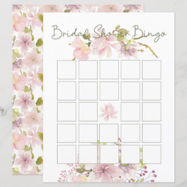 Rosa Blush Magnolia Brautparty Bingo