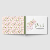 Rosa Blush Magnolia Floral Wedding Gästebuch (Voll)
