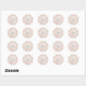 Rosa Blush Magnolia Floral Wedding Round Sticker (Blatt)