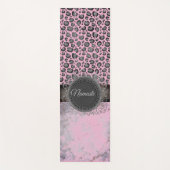 Rosa Blush Marble Glittery Leopard Yogamatte (Vorderseite)