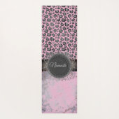 Rosa Blush Marble Glittery Leopard Yogamatte (Rückseite)