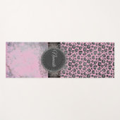 Rosa Blush Marble Glittery Leopard Yogamatte (Vorderseite (Horizontal))