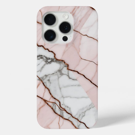 Rosa Blush-Marmor mit Kupferakzenten Case-Mate iPhone Hülle (Rückseite)
