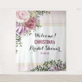 Rosa Blush Mauve Floral Hintergrund Wandteppich (Vorderseite)