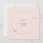 Rosa Blush mit goldener Hochzeit Einladung (Rückseite)