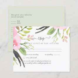 Rosa Blush Olive Wedding RSVP