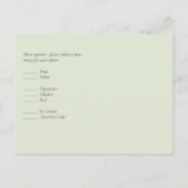 Rosa Blush Olive Wedding RSVP Postkarte (Rückseite)