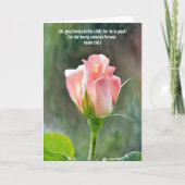 Rosa Blush Rose Bibel Verse Glaube Karte (Vorderseite)