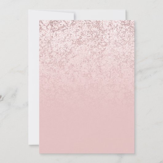 Rosa Blush Rose Gold 1 Glitzer Marmorfilm 1. Einladung (Rückseite)