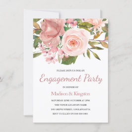 Rosa Blush Rose Gold-Engagement Party laden Einladung