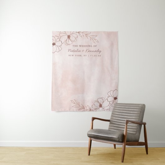 Rosa Blush & Rose Gold Foil Foto Stand Hintergrund Wandteppich (Beispiel)