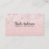 Rosa Blush Rose Gold Glitzer Marmorpflaster Visitenkarte (Vorderseite)