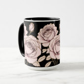 Rosa Blush-Rosen-Blumen-Tasse Tasse (Vorderseite Links)