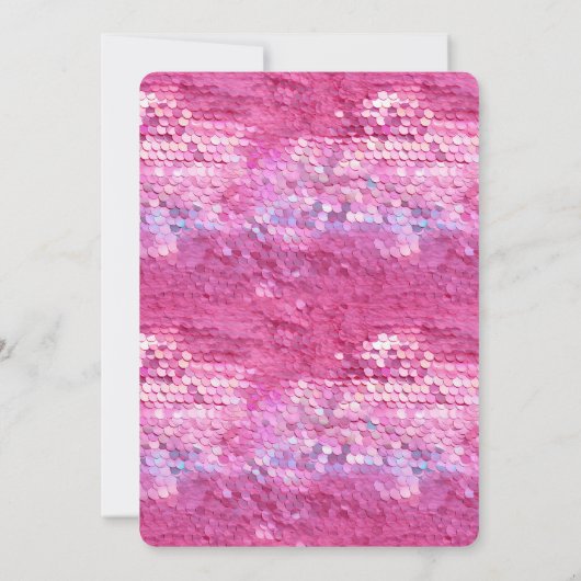 Rosa Blush Sparkle Einladung (Rückseite)