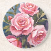 Rosa-Blush-Strauß-Gemälde Getränkeuntersetzer (Vorne)