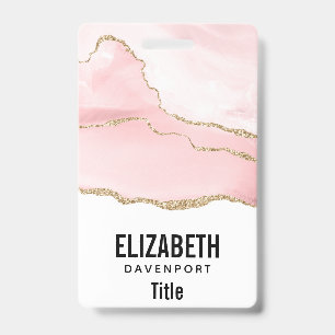 Rosa Blush Tor mit Gold Ribbon Elegant Ausweis