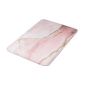 Rosa Blush Tor mit Gold Ribbon Elegant Badematte (Schrägansicht)