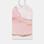 Rosa Blush Tor mit Gold Ribbon Elegant Dank Geschenkanhänger (Rückseite)