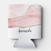 Rosa Blush Tor mit Gold Ribbon Elegant Dosenkühler (Rückseite)