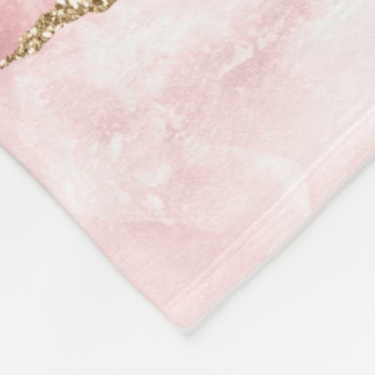 Rosa Blush Tor mit Gold Ribbon Elegant Fleecedecke (Ecke)