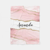 Rosa Blush Tor mit Gold Ribbon Elegant Fleecedecke (Vorderseite)