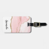 Rosa Blush Tor mit Gold Ribbon Elegant Gepäckanhänger (Vorderseite horizontal)