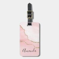 Rosa Blush Tor mit Gold Ribbon Elegant