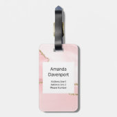 Rosa Blush Tor mit Gold Ribbon Elegant Gepäckanhänger (Rückseite vertikal)