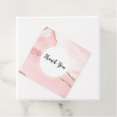 Rosa Blush Tor mit Gold Ribbon Elegant Geschenkanhänger (Beispiel)