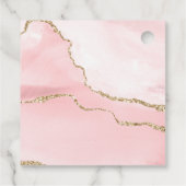 Rosa Blush Tor mit Gold Ribbon Elegant Geschenkanhänger (Rückseite)